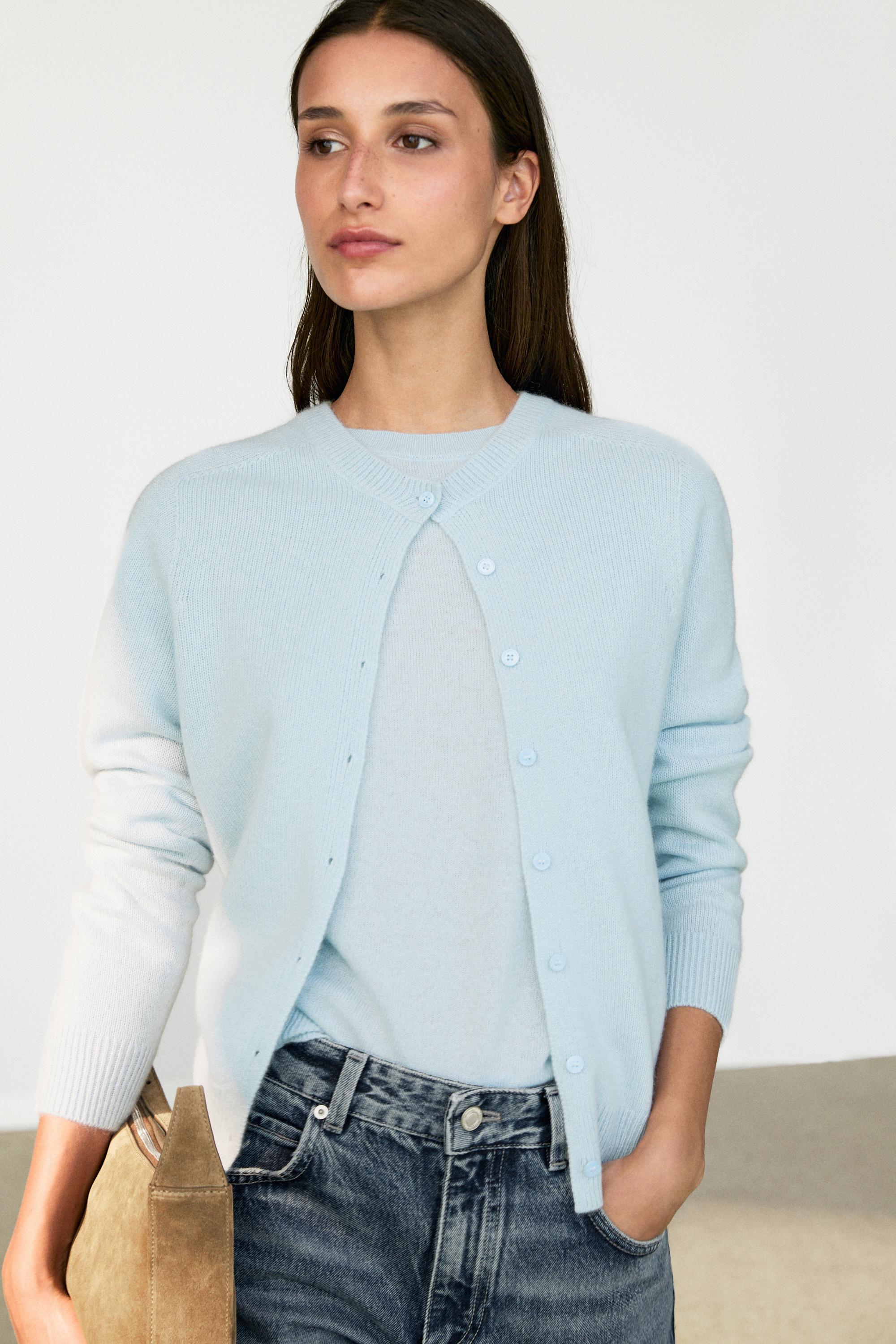 Cardigan court 100 % cachemire